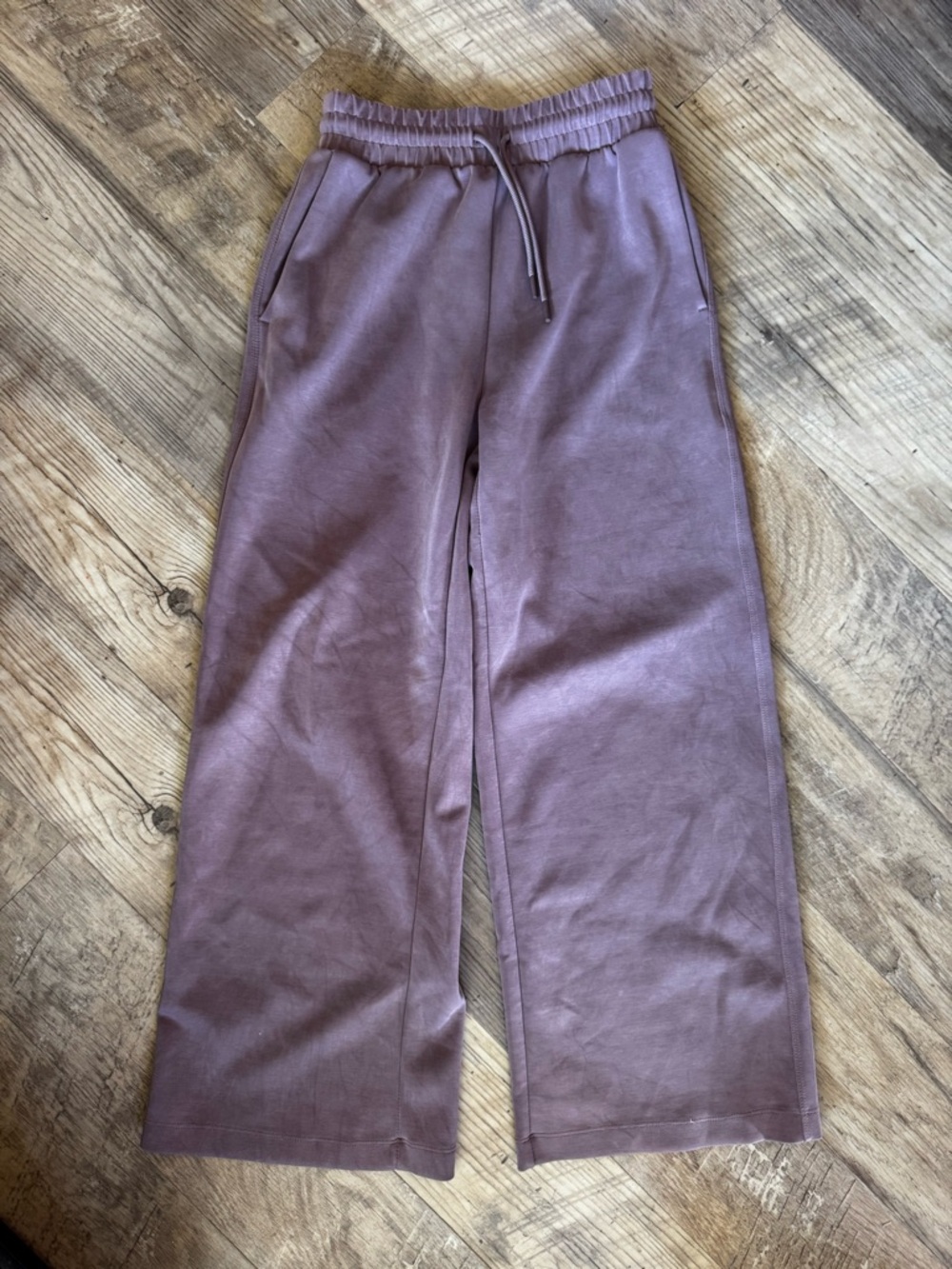All In Motion Wide Leg Drawstring Lounge Pants in Dusty Mauve Size XS